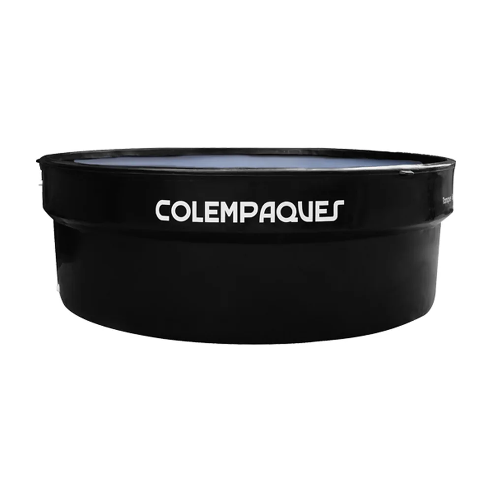 Tanque de agua bajito de 1.000 litros marca Colempaques en polietileno negro
